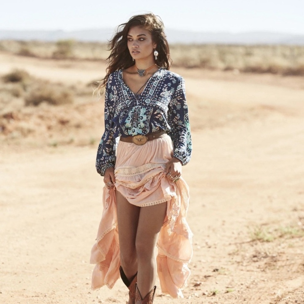 Spell Prairie Skirt in Blush